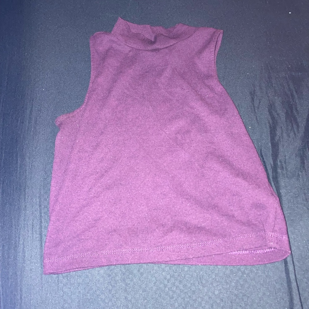 Purple Ribbed Crop top